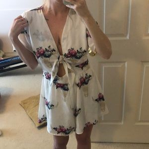 White pattern romper